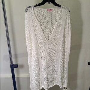 Chic White Knit Swim Cover-Up